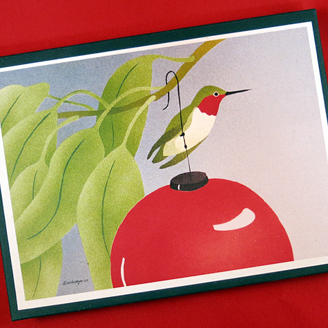 Crane Creek Hummingbird Holiday Notecard Set from The Fat Finch Boutique for Bird Lovers