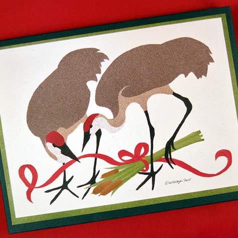 Crane Creek Sandhill Cranes Holiday Notecard Set from The Fat Finch Boutique for Bird Lovers