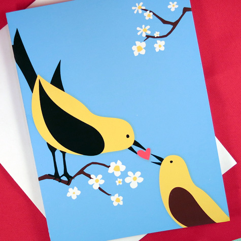 Valentine's Day Notecard from The Fat Finch Boutique for Bird Lovers