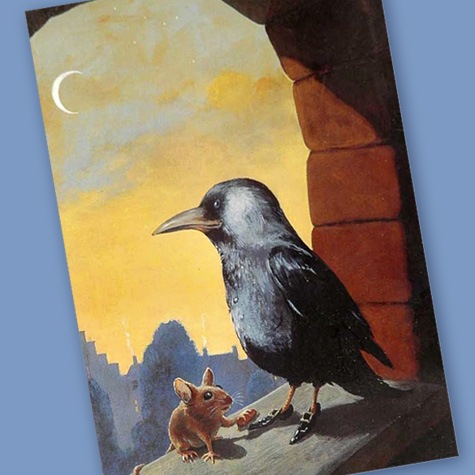 The Fat Finch Boutique for Bird Lovers | Hurzlmeier Card - Raven with Mouse