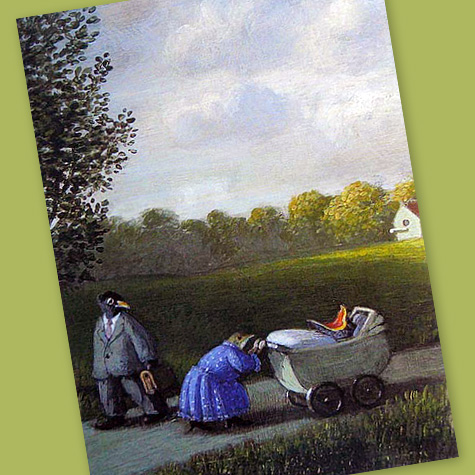 The Fat Finch Boutique for Bird Lovers | Michael Sowa Postcard, Birds on a Walk 