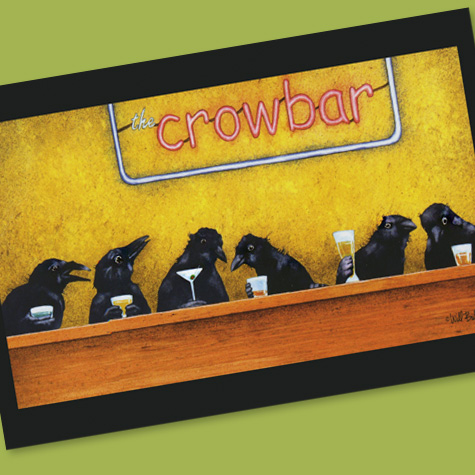 The Fat Finch Boutique for Bird Lovers | Will Bullas Notecard, Crowbar