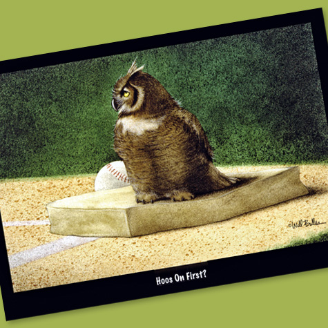 The Fat Finch Boutique for Bird Lovers | Will Bullas Notecard, Hoos on First