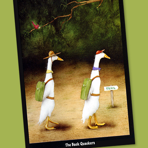 The Fat Finch Boutique for Bird Lovers | Will Bullas Notecard, The Back Quackers