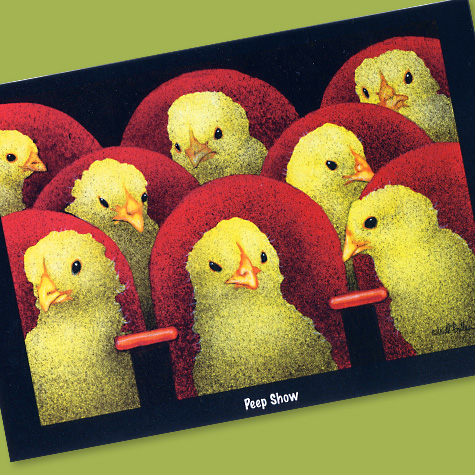The Fat Finch Boutique for Bird Lovers | Will Bullas Peep Show Notecard 