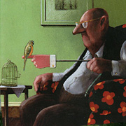 Man with Parakeet
Postcard by Gerhard Gluck | Fat Finch Boutique for Bird Lovers