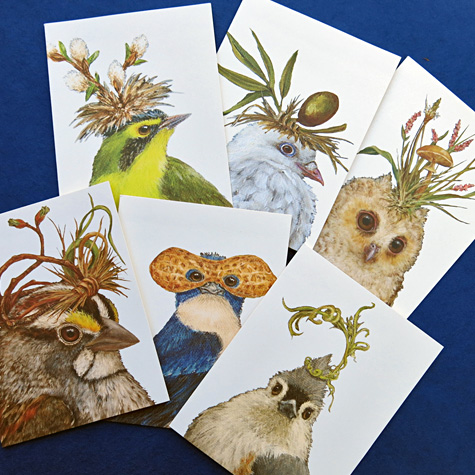 The Fat Finch Boutique for Bird Lovers | Songbirds in Hats Note Cards