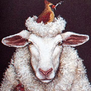 Vicki Sawyer Sheep with Nests Notecard from The Fat Finch Boutique for Bird Lovers