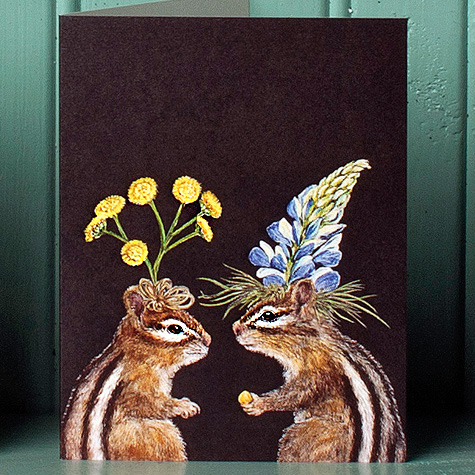 The Fat Finch Boutique for Bird Lovers | Vicki Sawyer Chipmunks Note Card