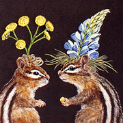 Vicki Sawyer Chipmunks Notecard from The Fat Finch Boutique for Bird Lovers