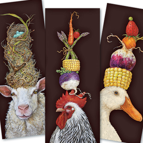 Vicki Sawyer Crucial Pea Flat Note Cards from The Fat Finch Boutique for Bird Lovers