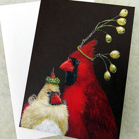 Vicki Sawyer Cardinal Thank You Note Card from The Fat Finch Boutique for Bird Lovers