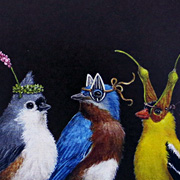 Vicki Sawyer Birds in Hats Birthday Card from The Fat Finch Boutique for Bird Lovers