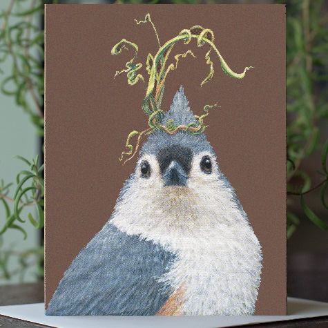 Bea the Titmouse Note Card by Vicki Sawyer by Vicki Sawyer from The Fat Finch Boutique for Bird Lovers