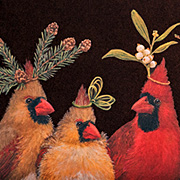 Vicki Sawyer Christmas Cardinals Notecard Set from the Fat Finch Boutique for Bird Lovers