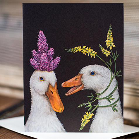 Vicki Sawyer Birthday Ducks Happy Birthday Notecard from The Fat Finch Boutique for Bird Lovers