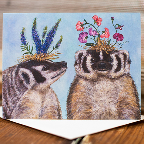 Vicki Sawyer Badger Sisters Thank You Card from The Fat Finch Boutique for Bird Lovers