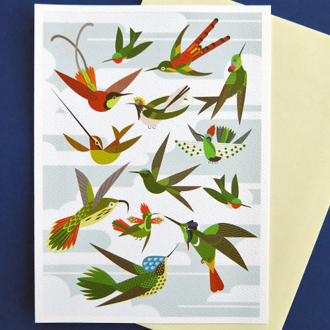 Hummingbirds Notecard by Scott Partridge from The Fat Finch Boutique for Bird Lovers