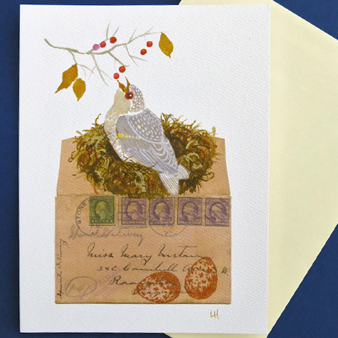 Berry Tree Notecard by Linda Harre from The Fat Finch Boutique for Bird Lovers