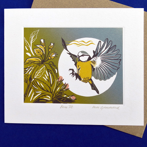 Blue Tit Notecard by Pam Grimmond from The Fat Finch Boutique for Bird Lovers