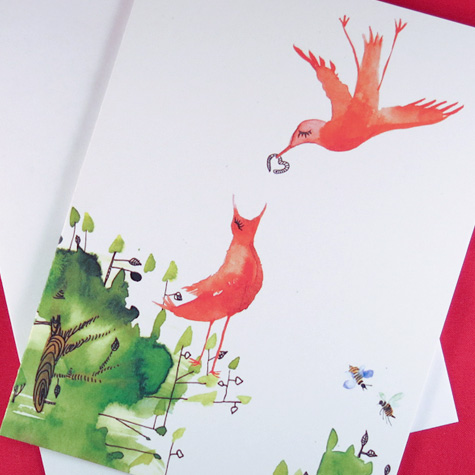 Lovebirds Notecard from The Fat Finch Boutique for Bird Lovers