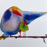 Songbirds in Hats Coasters from The Fat Finch Boutique for Bird Lovers