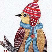 Holiday Bird Notecard Set by Geninne Zlatkis from The Fat Finch Boutique for Bird Lovers