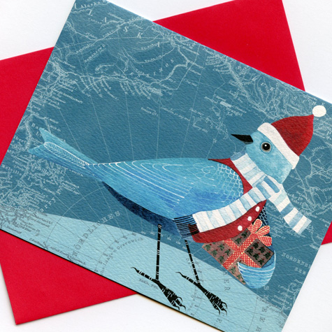 Bird with Gifts Notecard Set by Geninne Zlatkis from The Fat Finch Boutique for Bird Lovers