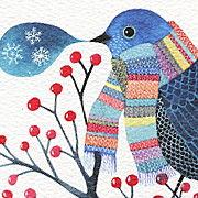 Winter Bird Notecard Set by Geninne Zlatkis from The Fat Finch Boutique for Bird Lovers