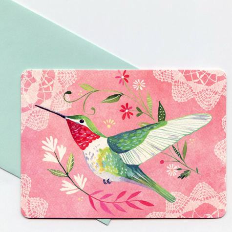 Hummingbird Notecard Set by Katie Daisy from The Fat Finch Boutique for Bird Lovers