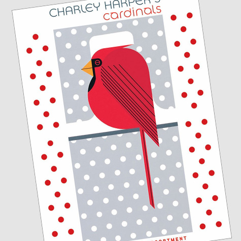 The Fat Finch Boutique for Bird Lovers | Charley Harper Cardinals Holiday Notecard Set