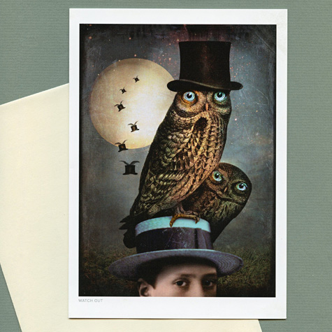 Watch Out Notecard by Catrin Welz-Stein from The Fat Finch Boutique for Bird Lovers