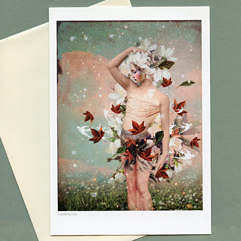 Snowflake Notecard by Catrin Welz-Stein from The Fat Finch Boutique for Bird Lovers