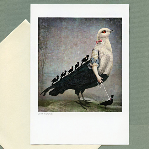 Snowflake Notecard by Catrin Welz-Stein from The Fat Finch Boutique for Bird Lovers