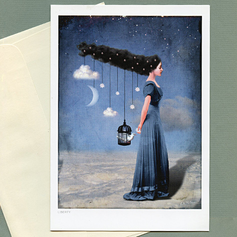 Liberty Notecard by Catrin Welz-Stein from The Fat Finch Boutique for Bird Lovers
