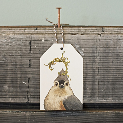 Titmouse in Hat Gift Tags by Vicki Sawyer from The Fat Finch Boutique for Bird Lovers