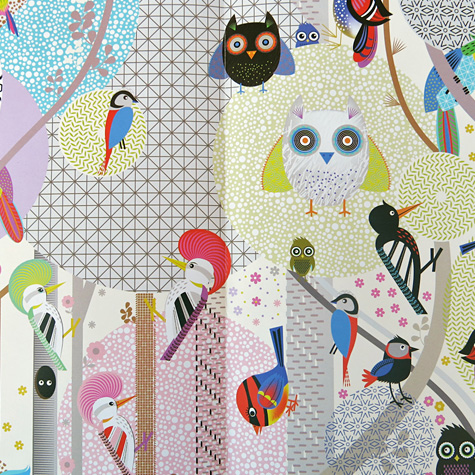 The Fat Finch Boutique for Bird Lovers | Perching Birds Gift Wrapping Paper
