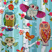 Owls in Trees Gift Wrapping Paper from The Fat Finch Boutique for Bird Lovers
