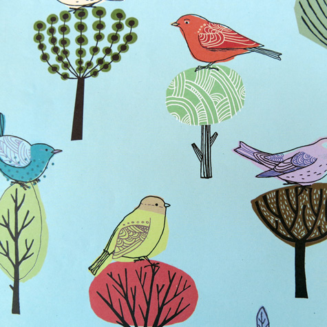 The Fat Finch Boutique for Bird Lovers | Birds on Treetops Gift Wrapping Paper