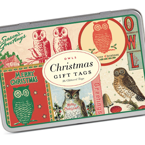 The Fat Finch Boutique for Bird Lovers | Cavallini & Co. Christmas Owls Gift Tags