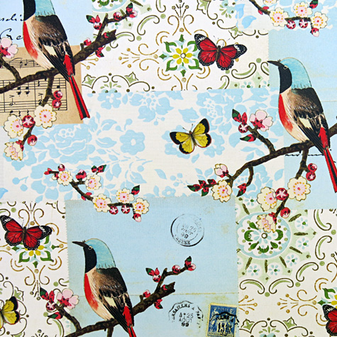 Birds with Music and Letters Gift Wrap from Cavallini & Company