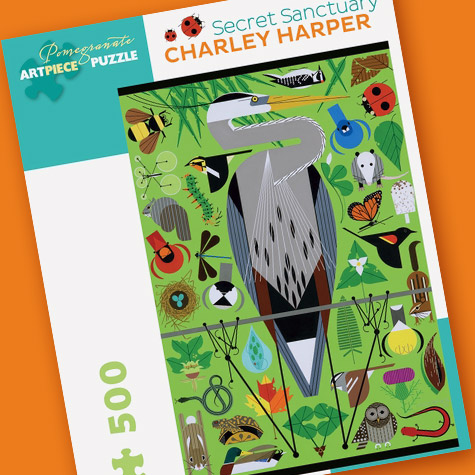 Charley Harper Secret Sanctuary Jigsaw Puzzle from The Fat Finch Boutique for Bird Lovers