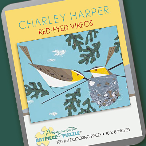 Charley Harper Red-Eyed Vireo Jigsaw Puzzle from The Fat Finch Boutique for Bird Lovers