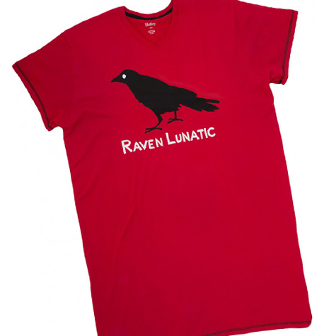 Raven Lunatic Sleeping Shirt from The Fat Finch Boutique for Bird Lovers