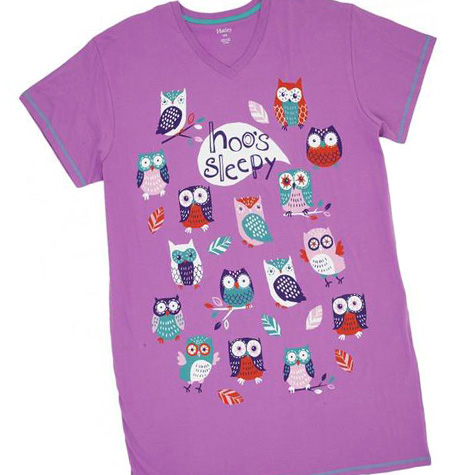 Hoo's Sleepy Owl Sleeping Shirt from The Fat Finch Boutique for Bird Lovers
