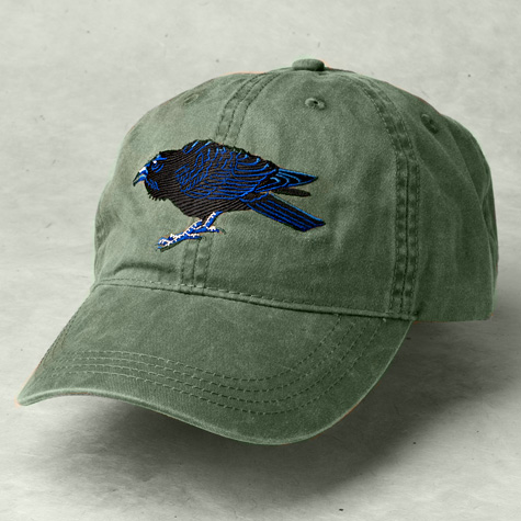 The Fat Finch Boutique for Bird Lovers | Embroidered Raven Baseball Cap