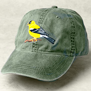 The Fat Finch Boutique for Bird Lovers | Embroidered Goldfinch Baseball Cap