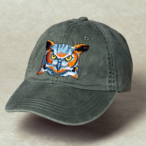 Embroidered Great Horned Owl Baseball Cap | The Fat Finch Boutique for Bird Lovers