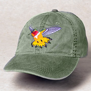 The Fat Finch Boutique for Bird Lovers | Embroidered Goldfinch Baseball Cap