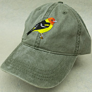 The Fat Finch Boutique for Bird Lovers | Embroidered Western Tanager Baseball Cap
